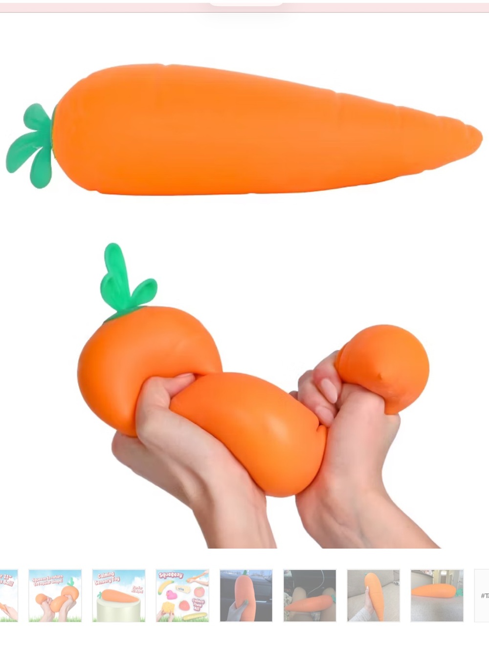 Jumbo Squeezy Carrot Squishy Toy New in Box